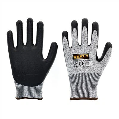 Grey Cut Resistant Level 5 Grey Nitrile Foam Coated Gloves