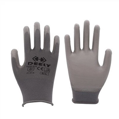 Grey Polyester PU Palm Coated Hnab looj tes